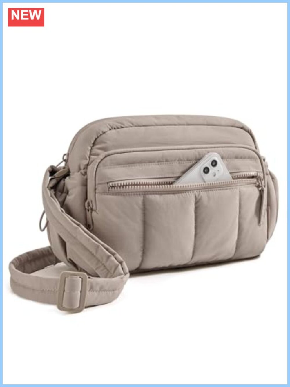 Lightweight Water-Resistant Quilted Crossbody Purse RFID Travel